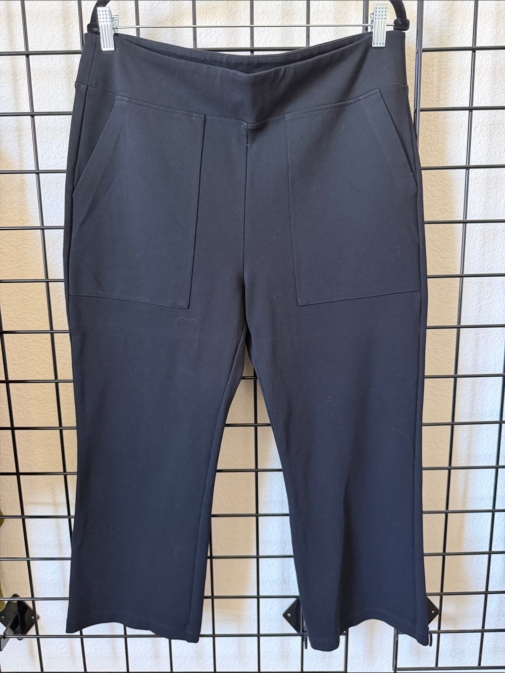 CAbi Black Capri Pants with Front Patch Pockets